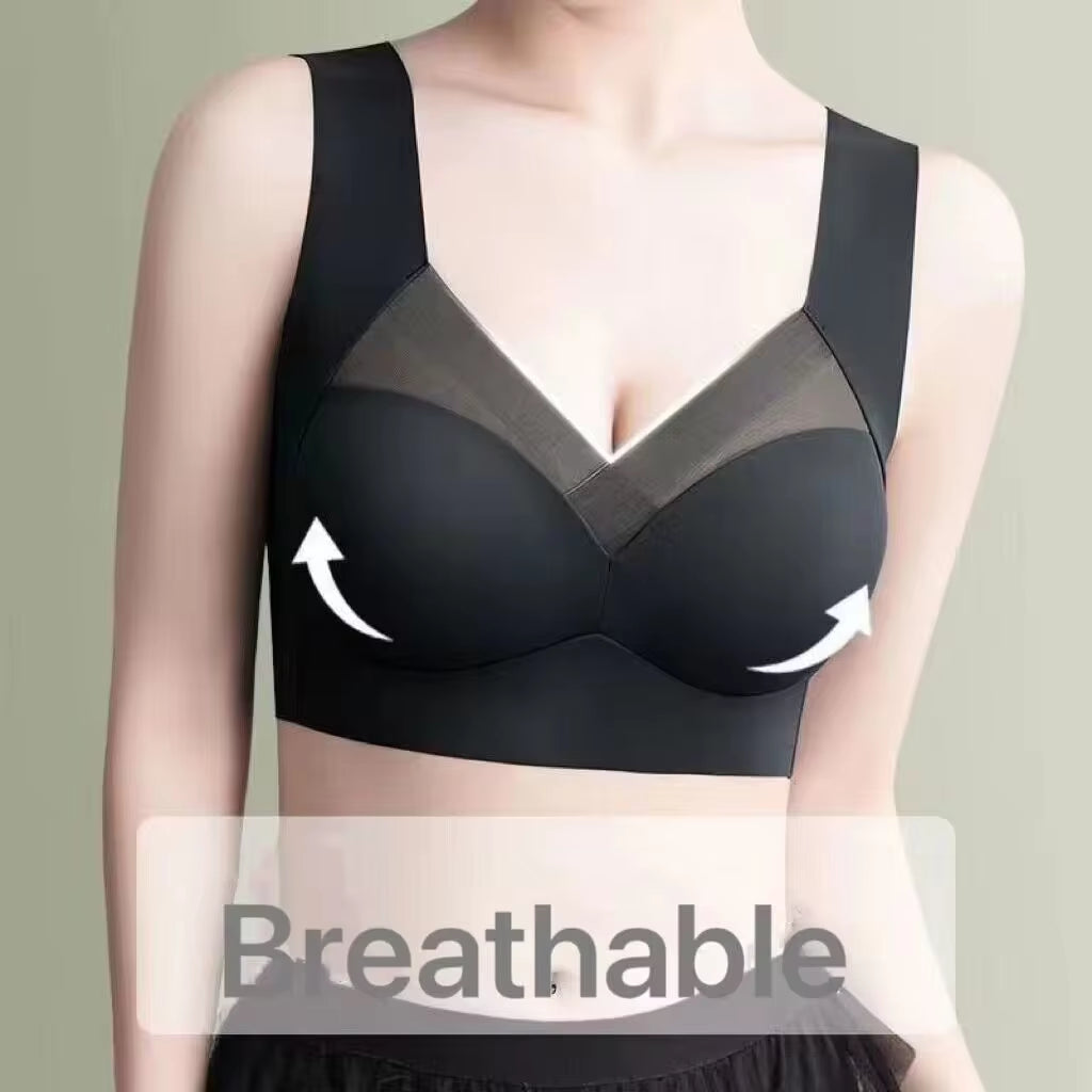 Seamless Push-Up Mesh Patchwork Bralette