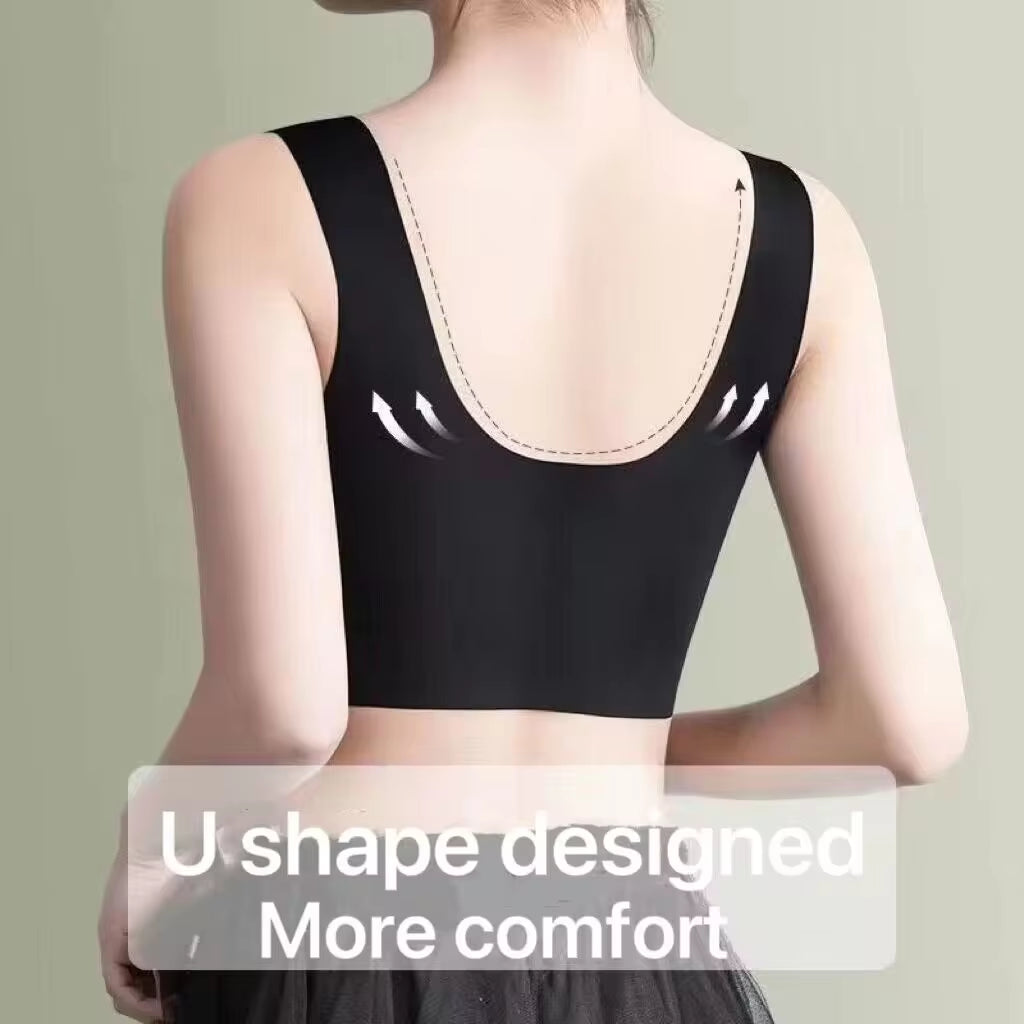 Seamless Push-Up Mesh Patchwork Bralette